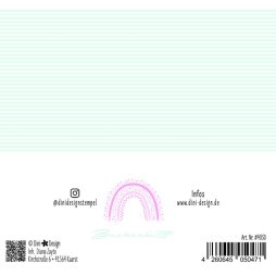 Dini Design Paper Pad Papierset Regenbogen - Block 15 x 15 cm 20 Blatt 20 Motive