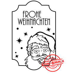 Stempel-Scheune Gummistempel 158 - Label Weihnachtsmann...
