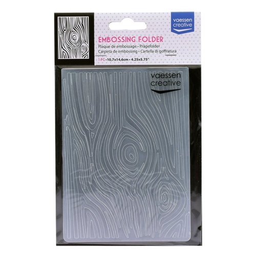 Vaessen Creative Pr&auml;geschablone Holz - A6 10,7 x 14,6 cm Hintergrund Baum Muster