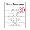 Crealies CLBP121 Clear Stamps - Weihnachten Rentier Hirsch Kopf Deer Reindeer
