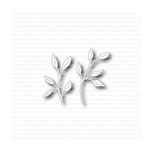 Gummiapan Stanzschablone D221079 - 2 Zweige Zweig Bl&auml;tter Blatt Natur Ast Blume