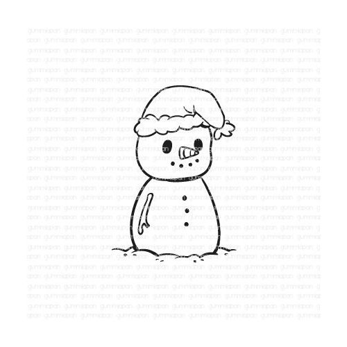 Gummiapan Gummistempel 22100206 - Schneemann mit Weihnachtsm&uuml;tze Winter Schnee