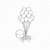 Gummiapan Gummistempel 20040304 - Schildkr&ouml;te Luftballons Geburtstag Geburt Kind