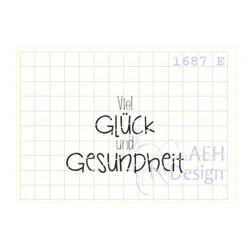 AEH Design Gummistempel 1687E - Viel Gl&uuml;ck und Gesundheit Geburtstag Birthday