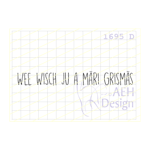 AEH Design Gummistempel 1695D - WEE WISCH JU A M&Auml;RL GRISM&Auml;S Frohe Weihnachten