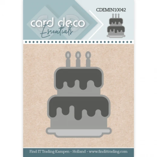 Card Deco Stanzschablone CDEMIN10042 - Kuchen Torte Geburtstag Kerze Schokolade