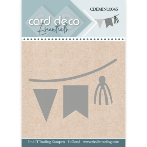 Card Deco Stanzschablone CDEMIN10045 - Mini Girlande Flagge Label Dreieck Wimpel