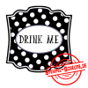 Stempel-Scheune Gummistempel 198 - DRINKE ME Streifen Trink Mich Label Geste