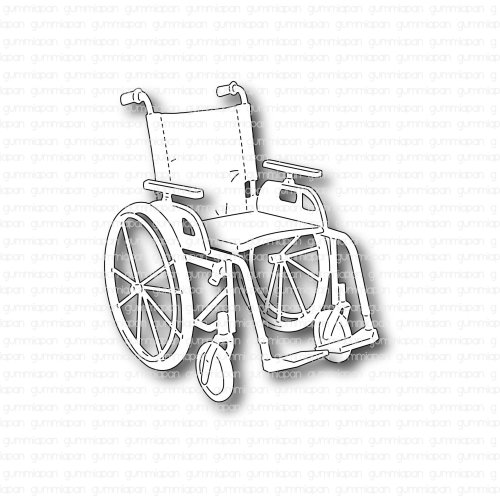 Gummiapan Stanzschablone D220730 - Rollstuhl Krankheit Gute Besserung Bruch