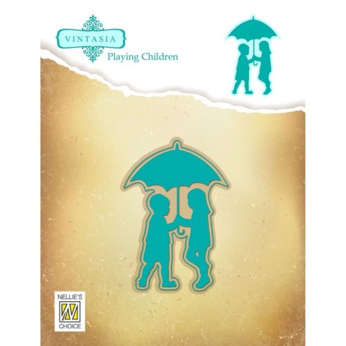 Nellies Snellen Stanzschablone - Kinder Regenschirm Regen Junge M&auml;dchen Wasser