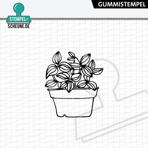 Stempel-Scheune Gummistempel 723 - Topfpflanze #3 Blume Bl&uuml;te Natur Garten