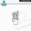 Stempel-Scheune Holzstempel 722 - Topfpflanze #2 Blume Bl&uuml;te Natur Garten