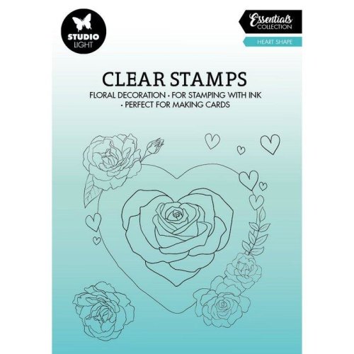 StudioLight Essentials Clear Stamp Heart Shape - Herz Herzen Liebe Blume Rose