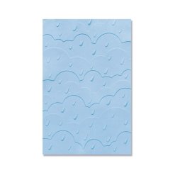 Sizzix Pr&auml;geschablone Rain Clouds 3D - A6 11 x 16 cm Regen Wolken Himmel Tropfen