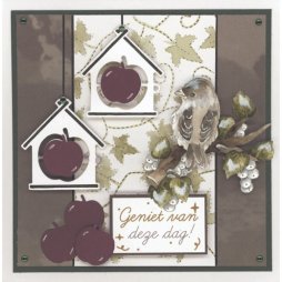 Card Deco Stanzschablone CDEMIN10062 - Vogelhaus Futterhaus Vogel Tier Apfel
