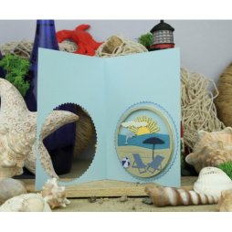 Card Deco Stanzschablone CDEBAS10004 - Strand Urlaub Sonne Meer Wasser Ferien