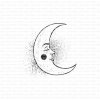 Gummiapan Gummistempel 22040306 - Mond Himmel Mondgesicht Weltall Stern Sterne