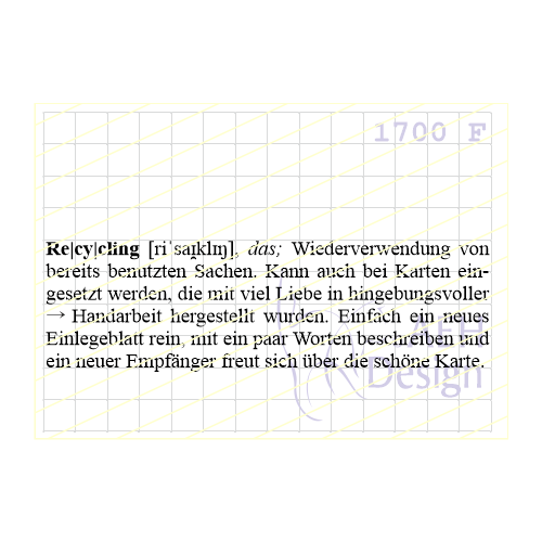 AEH Design Gummistempel 1700F - Definition Recycling Handarbeit Karte Liebe