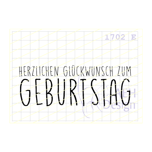 AEH Design Gummistempel 1702E - Herzlichen Gl&uuml;ckwunsch zum Geburtstag Gro&szlig;