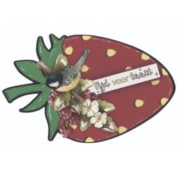 Precious Marieke Stanzschablone - Gro&szlig;e Erdbeere Strawberry Beere Nahrung Sommer