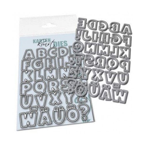 Karten-Kunst Stanzschablone - Alphabet A-Z Buchstaben Sonderzeichen Druckschrift